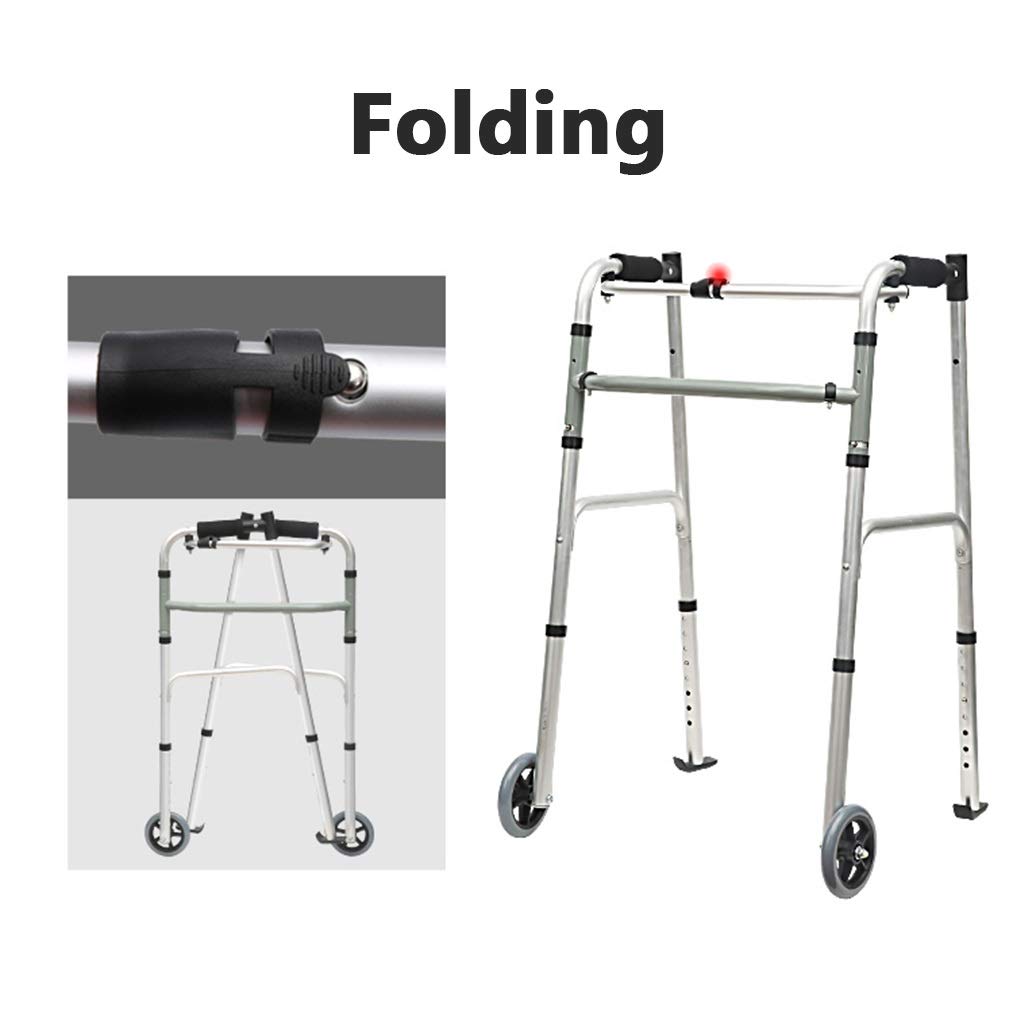YXCKG Andador Plegable Ligero De 2 Ruedas, Andador para Ancianos, con Asiento, Andador para Adultos con Rueda, Altura Ajustable, 30-45 Pulgadas (Size : No Pad)