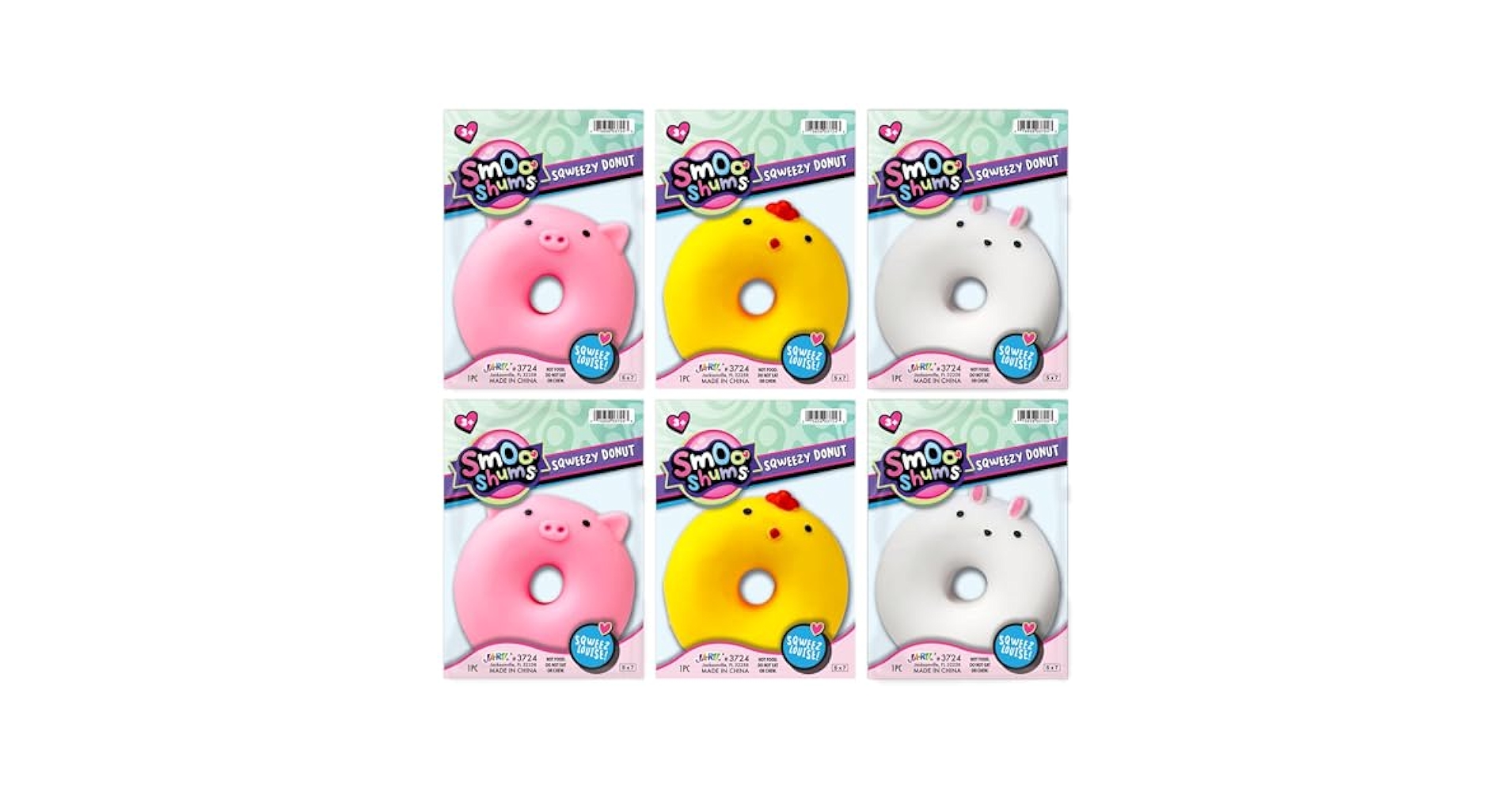 Amazon.com: JA-RU Cute Animal Squishy Donut Toy (6 Pack