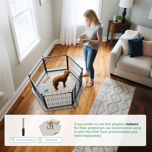 Image of FXW Rollick Unleashed Dog Playpen for Indoor, Yard, RV Camping, 24 inch 6 Panels for Small and Puppy Dogs│Patented