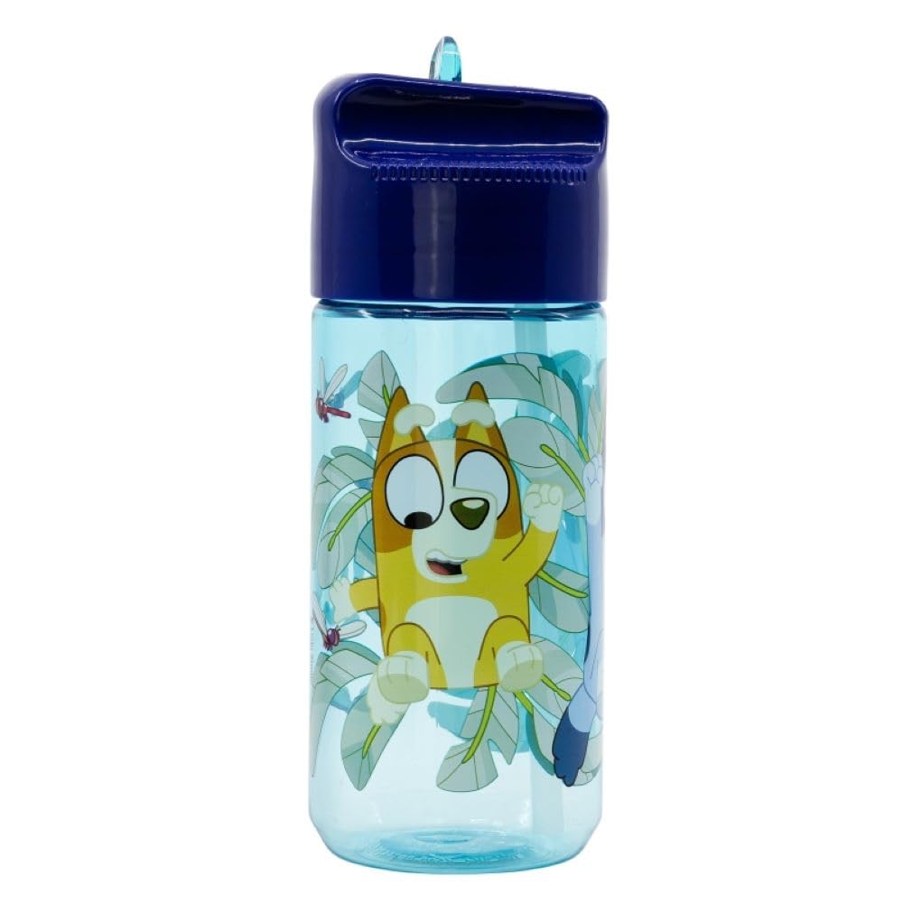 Characters Childrens Tritan Reusable Drinking Bottle 430ml - Holiday, Back to School Lunch Kids BPA free Plastic (Blue) - Image 3