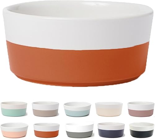 Miniatura 17 de Waggo Dipper - Cuenco de cerámica para perros para razas pequeñas y grandes, pesado y duradero, plato de agua y comida para mascotas, apto para Gris