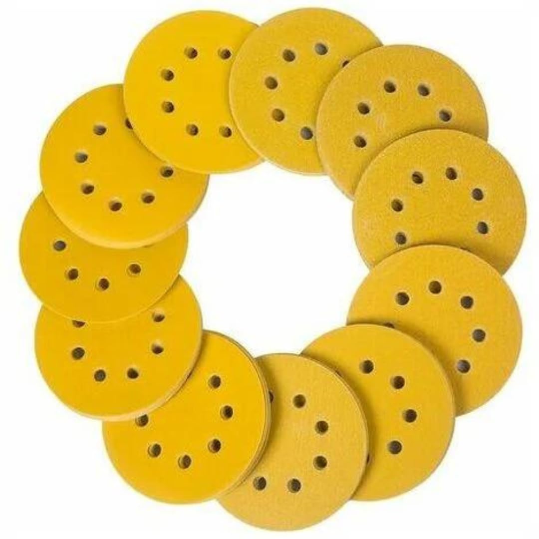 Starcke Sanding DIscs 5" Orbital Pads 5 inch Sanding Paper 8 Holes 125mm Hook and Loop Pack of 25 (500 grit)