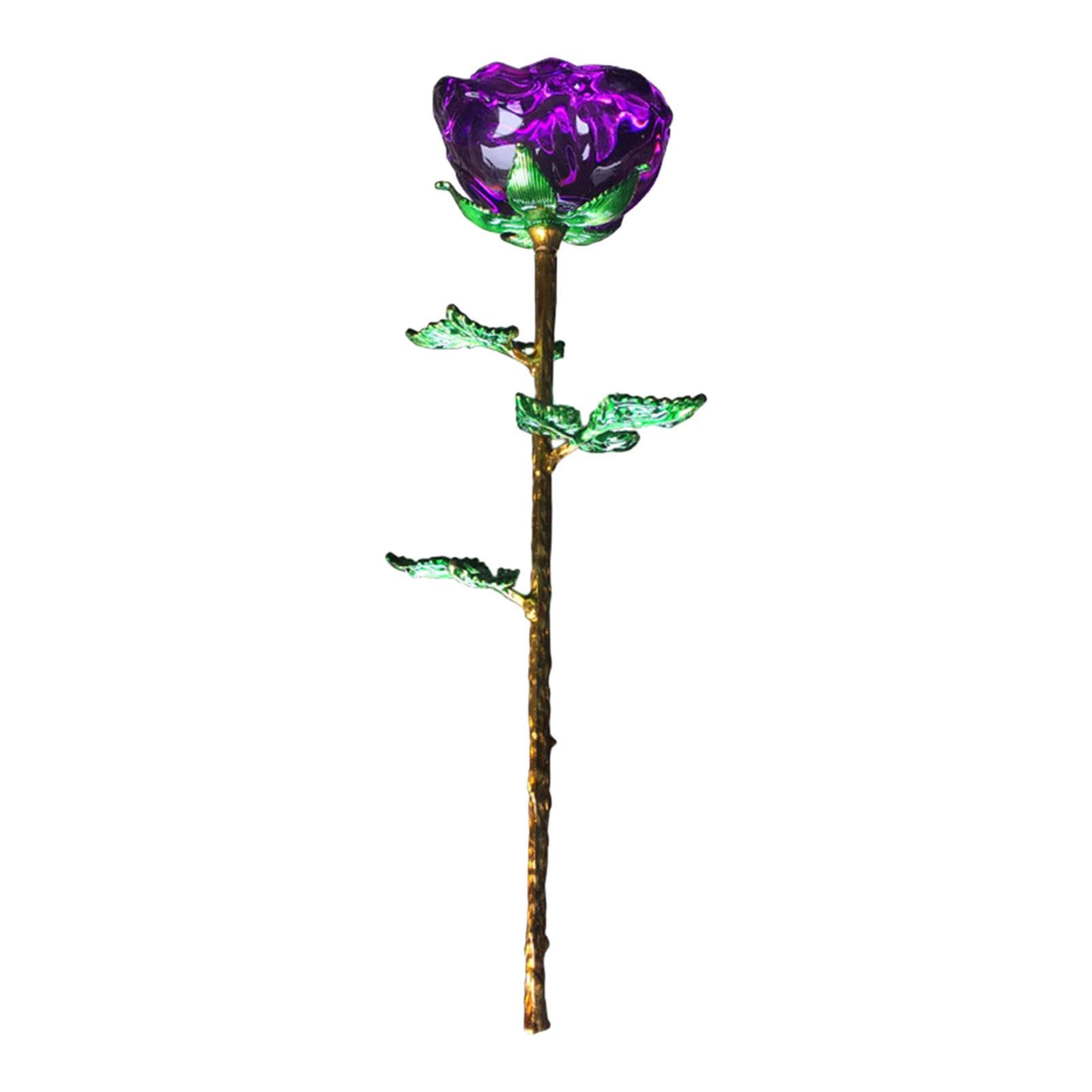 Ornement floral en cristal rose et violet pour la collection et décoration de Saint-Valentin