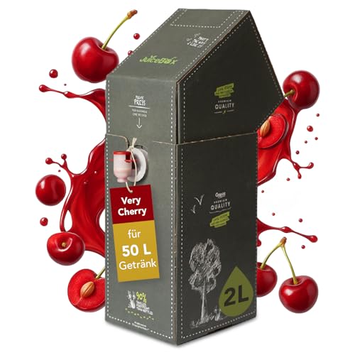 JuiceBox Sirup Light - 2 Liter ergeben 52 Liter antrinkfertiges Getränk langanhaltend pflanzenbasiert köstlich & kalorienbewusst (Very Cherry)