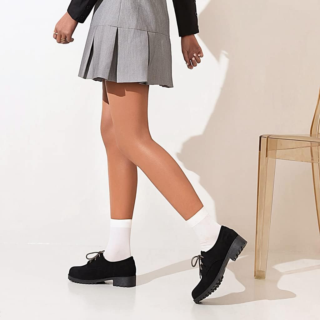 Women's Classic Lace Up Loafers Flats Round Toe Suede Comfort Low Heel Work Office Dress Oxford Shoes