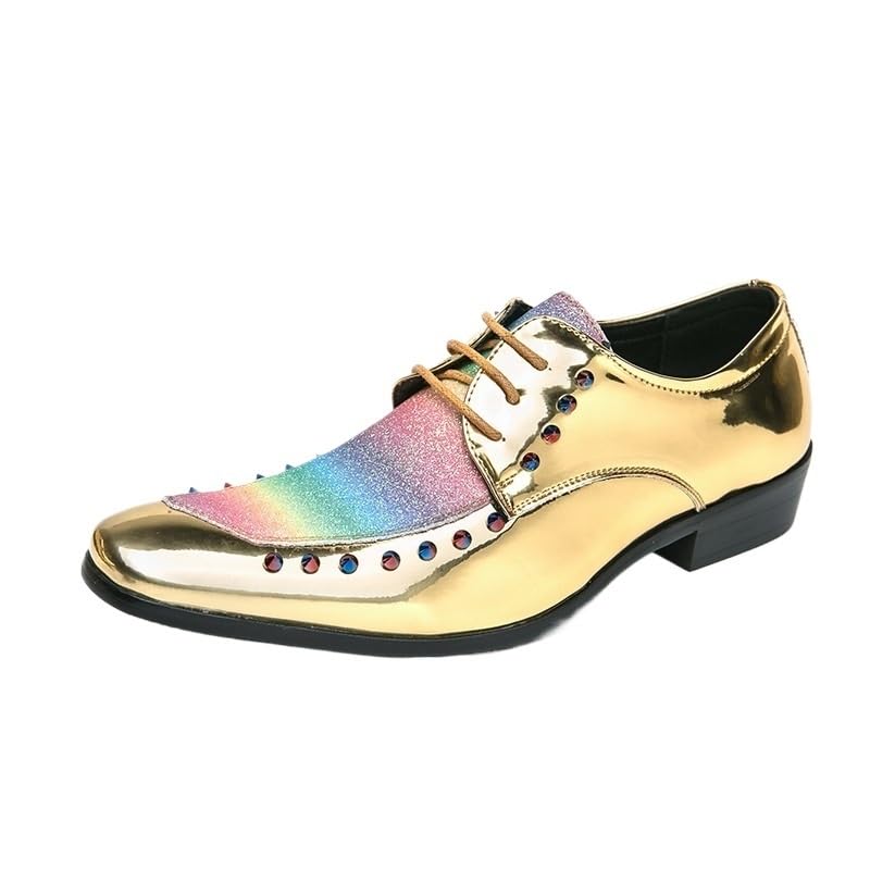 Men's Oxford Dress Shoes Waterproof Leather Vintage Lace Up Prom Plain Toe Non Slip Low Top Anti-Slip Prom Wedding