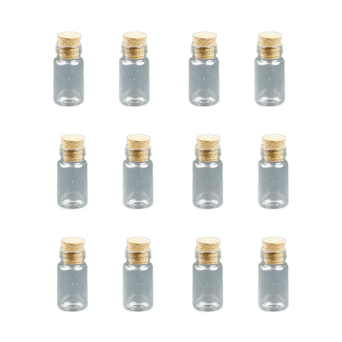 Touch of Nature 12 Piece Mini Glass Vials with Cork, 1