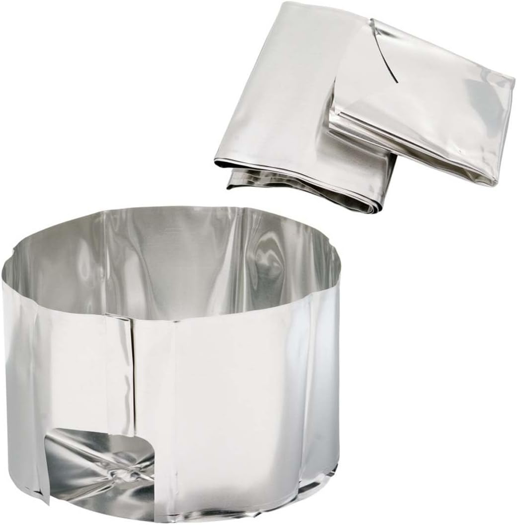 Heat Reflector and Windscreen for Liquid Fuel Camping Stoves Silver, One Size