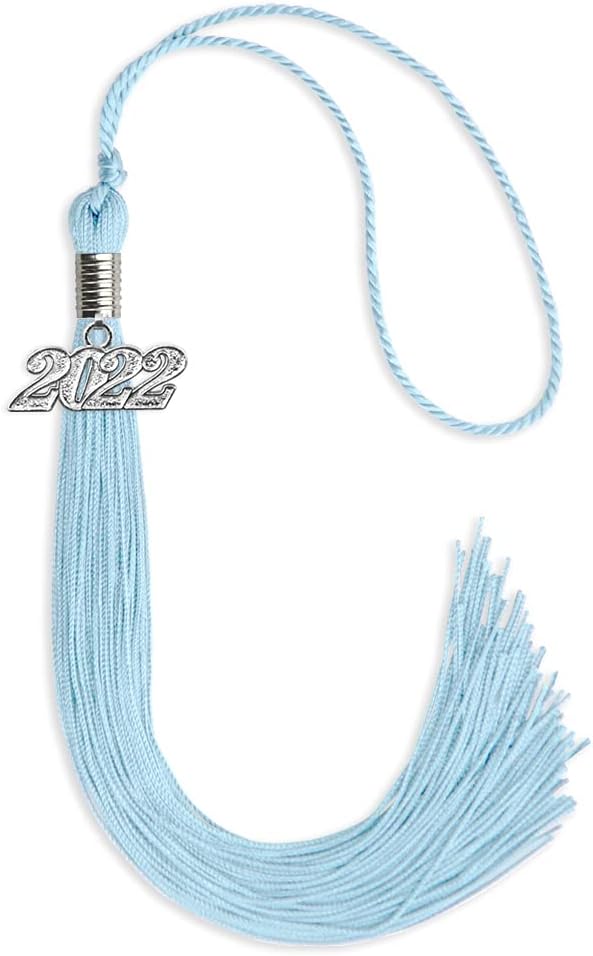 Endea Graduation Single Color Tassel with Silver Date Drop (Light Blue, 2022)