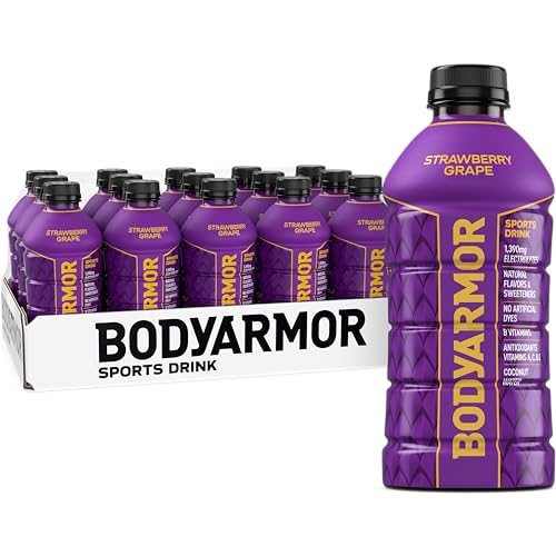 BODYARMOR Sports Drink, Strawberry Grape, Electrolyte Drink Hydration, 28 Fl Oz Bottles (15 Pack), Flavored Coconut Water with B Vitamins & Antioxidants