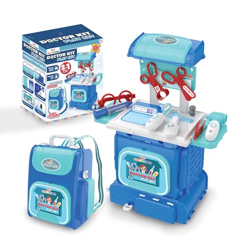 Image of Wembley Doctor Set for Kids 3+ Years | 2-in-1 Pretend Play Medical Kit with Stethoscope & 26 Pieces | Portable Doctor Playset for Boys & Girls | Role Play Toy | Birthday Gift for Kids