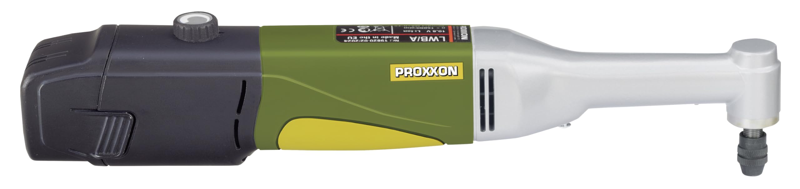 Proxxon 29805 Akku-Langhals-Winkelbohrmaschine LWB/A, 10,8 Volt, im Koffer mit Akku (2,5 Ah) und Ladegerät