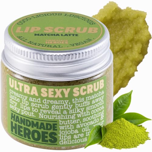 Handmade Heroes Matcha Latte Lip Scrub 1oz 100% Natural Vegan Skin Care Deep Conditioning Lip Scrub...