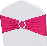 Vista 12 de 50 bandas elásticas de elastano para sillas de boda, bandas elásticas con hebillas, lazos elásticos universales para sillas plegables para fiestas