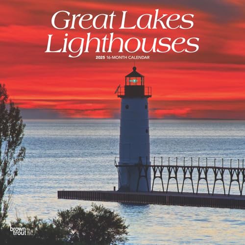 Great Lakes Lighthouses | 2025 12 x 24 Inch Monthly Square Wall Calendar |...