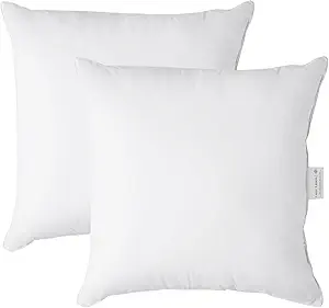 LANE LINEN Throw Pillow Insert - Pack of 2 16x16 Pillow Inserts for Decorative Pillow Covers, Throw Pillows Insert for Couch - White