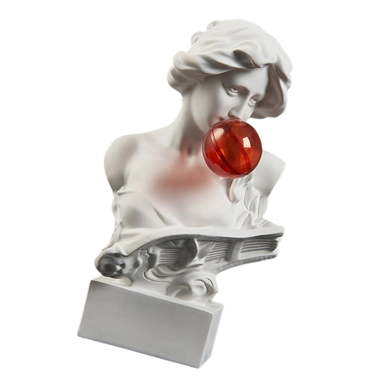 TFAOYS Unique Resins Blowing Bubble Greek Figurine Classical Greek Bust Sculpture for Adding Fun to Desk and Living Space Resins Statue Ornament