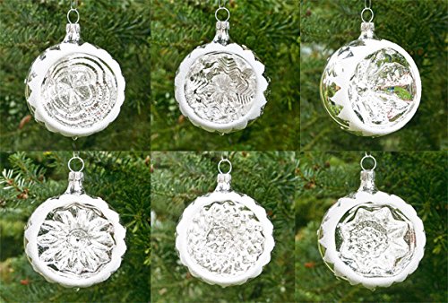 Lauschaer Glaskunst-Christbaumkugel Reflexkugelkugelset Silber 7cm
