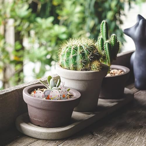 Image of Miniature Set for Home Decor, Deepawali Gift, Living Room, Figurines, Cake Decoration Items - Resin Car Dashboard Items (Multicolor) ((Rabbit Miniature Set of 4))