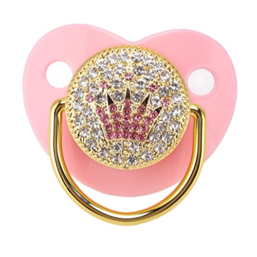 Image of Silicone Baby Pacifier, Ultra Soft Curved Design for 6-18 Months Infants, Premium Seamless Construction, Metal Accents with Bling Detail