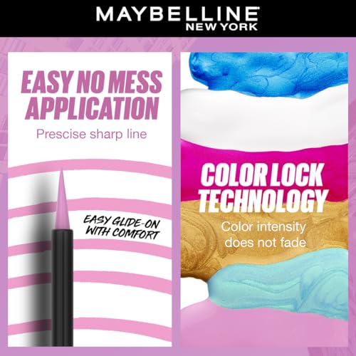 Image of Maybelline Tattoo Play Purple Longwear Liquid Eyeliner, Metallic Finish | Longwear Waterproof Eyeliner, Matte Finish