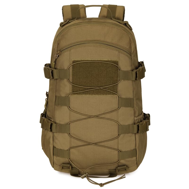 YFNT Tactical Backpack Molle School Bag Military School Bag Daypack Waterproof Backpack Trekking Backpack for Outdoor Sports Fitness Hiking, Bronze#3, M - Image 2