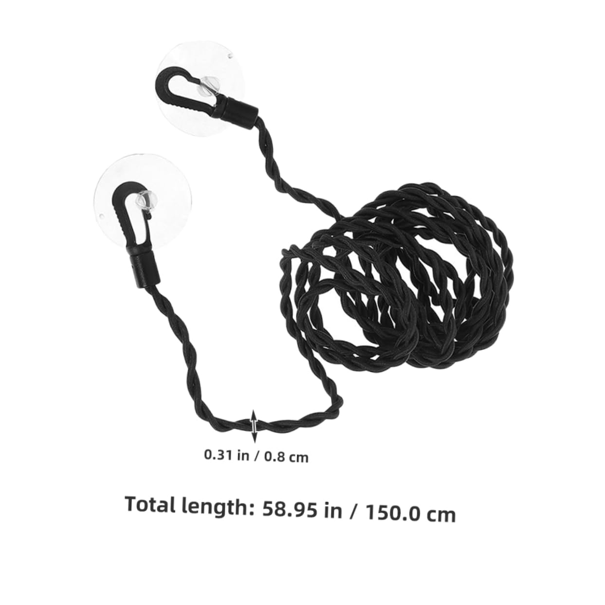 STOBAZA 3pcs Portable Elastic Clothesline Travel Drying Rope with Suction Cups for Indoor Outdoor Use for Camping Hiking and Home Laundry