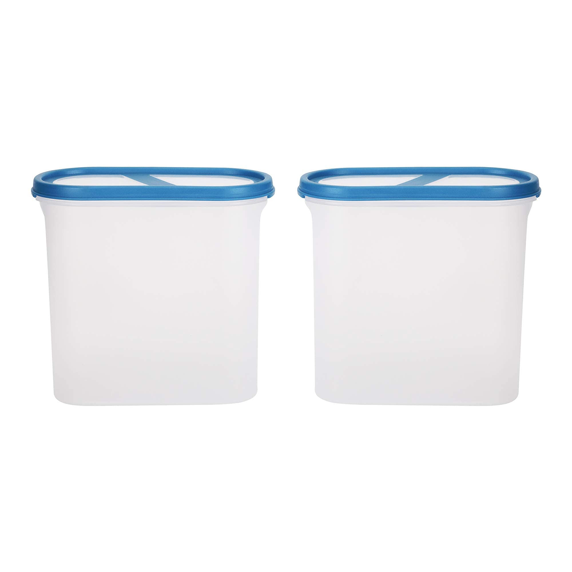 Pasta Containers Storage Set | Pantry Airtight Food Storage Containers | 7.5 Cup | 2 Container Set | Microwave & Dishwasher Safe | BPA Free | Freezer Safe | Space Saver Design (Blue Lids)