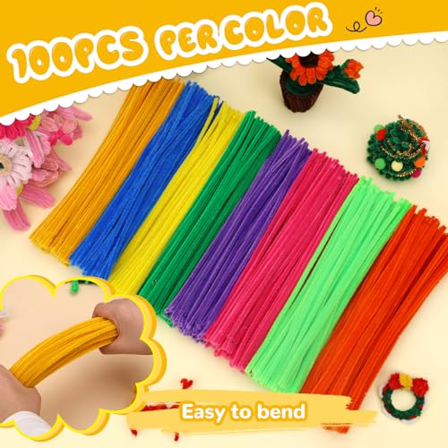 Image of Hssugi 100PCS Pipe Cleaners, Light Golden Chenille Stems Craft Supplies | Pipe Cleaners Craft Supplies, Pipe Cleaners Bulk Fuzzy Sticks for DIY Art and Craft Projects Home Decoration