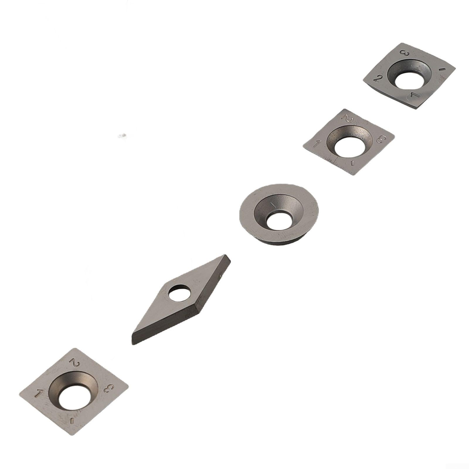 Niceminiwall Plaquettes indexables en carbure pour tour de tournage du bois, outil de coupe de burin avec plusieurs tailles, y compris carré de 15 mm et rond de 16 mm