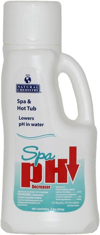 Natural Chemistry Spa pH Decreaser, 2 lb, Single Pack, Lowers pH in Spa & Hot Tub Water, Prevents Scale Buildup, Cloudy Water Conditions, and Bather Discomfort