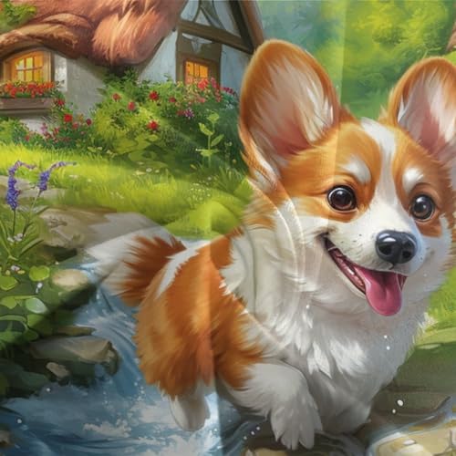 Parure de couette Corgi impression 3D relief en microfibre douce avec fermeture zippée - 7