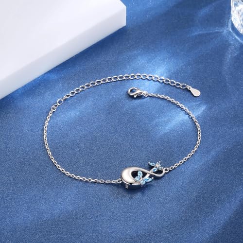 Sterling Silver Infinity Urn Bracelet for Ashes - S925 Teardrop Cubic Zirconia Cremation Keepsake Jewelry Gift for Women Loss Loved One3