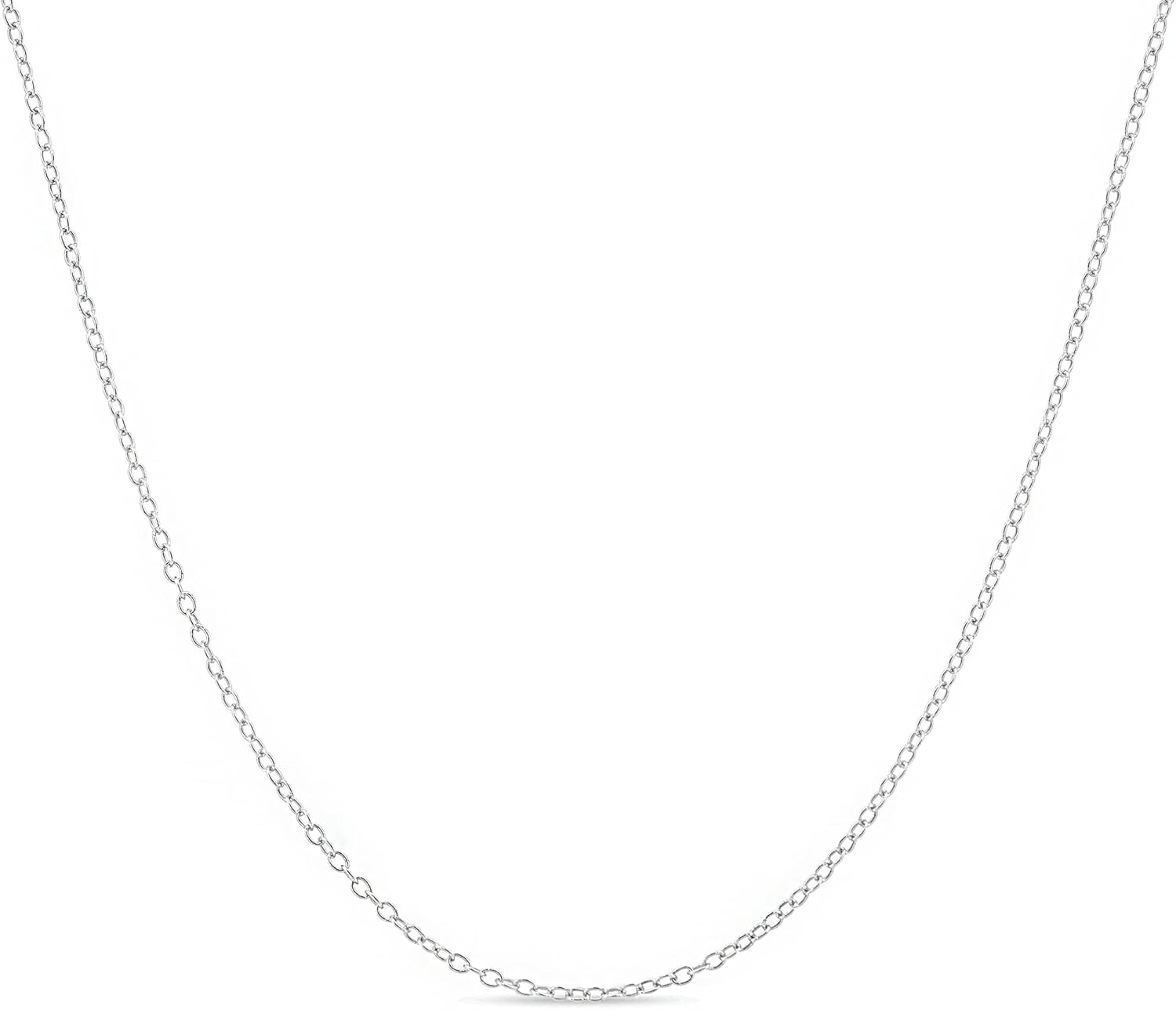 KEZEF 925 Sterling Silver 1mm Cable Chain Necklace for Women & Men 16-36 Inches, Tarnish-Resistant, Hypoallergenic, Made in Italy