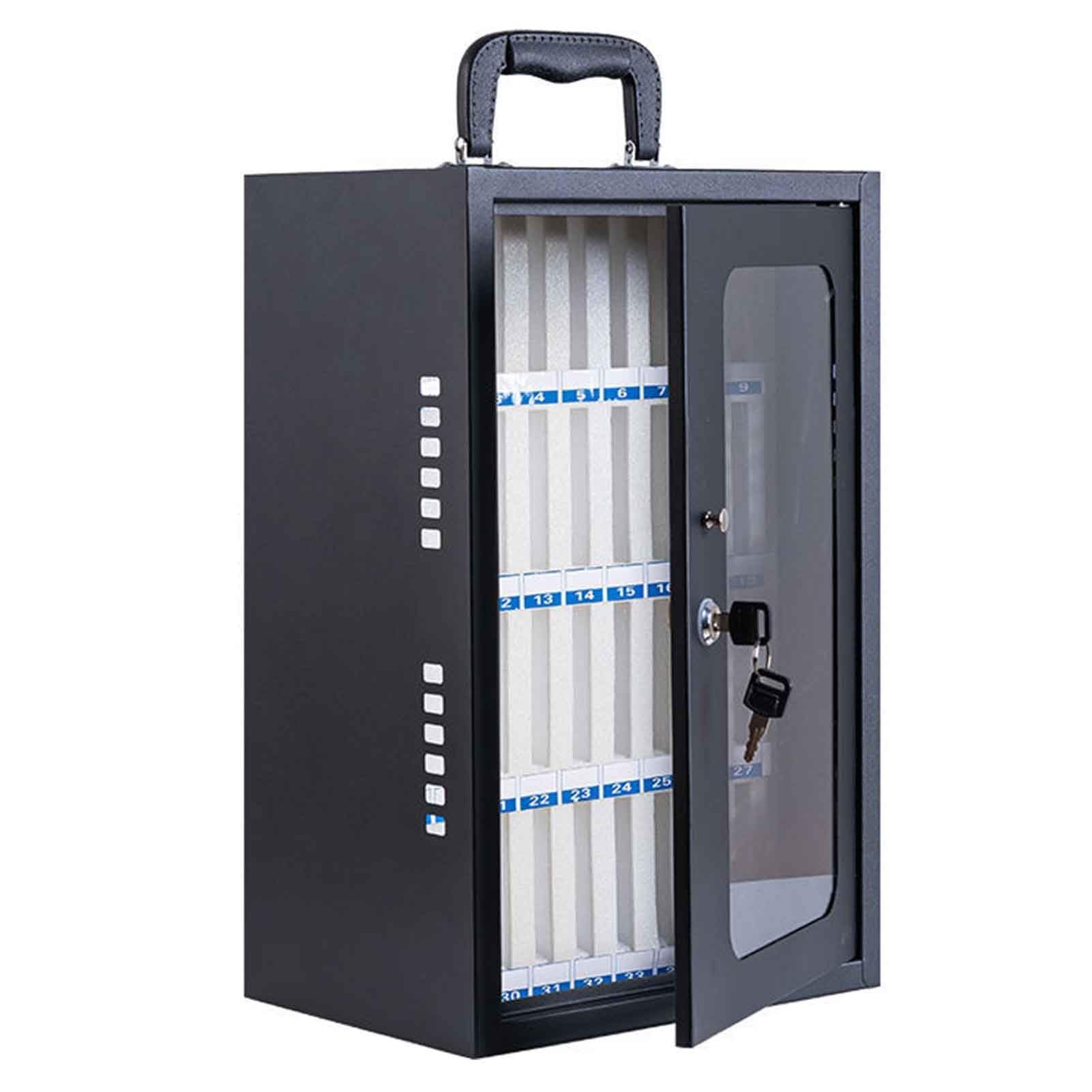 BHGFYXBS Black Steel Le Phone Sto Cabinet Wall Mounted & Portable With 48 Bit Combinat Lock Secure Staff Le Phone Locker For Offices & Schools,Black Key Lock-36-Bit,Black Key Lock-36-bit