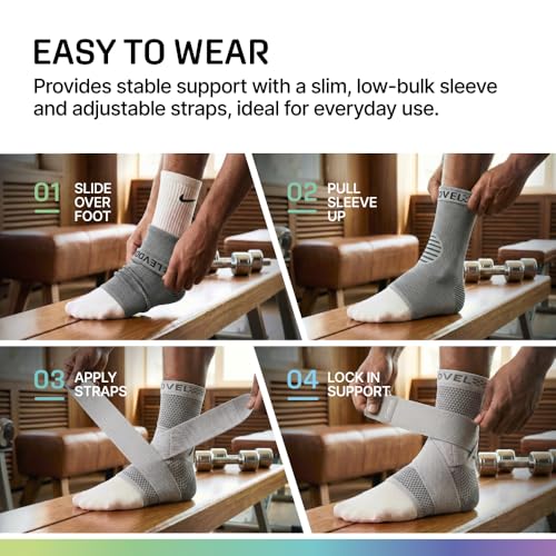 Image of Modvel Foot & Ankle Brace Socks with Adjustable Support Strap - Compression Sleeve for Sprained Ankle, Plantar Fasciitis Relief Tendonitis & Arthritis, Stabilizing Foot & Ankle Support for Women & Men
