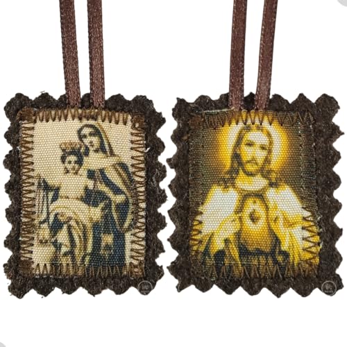 Escapul&aacute;rio de pano tradicional l&atilde; infantil de Nossa Senhora do Carmo Dourado