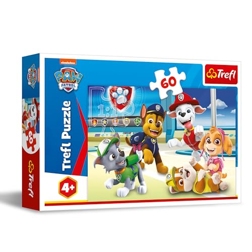 Trefl - Paw Patrol, El Mundo de los Perritos - Puzle de 60 Piezas - Puzle de Colores con los Personajes de la Serie Infantil, Entretenimiento Creativo, Juego para niños a Partir de 4 años