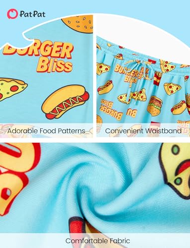 PATPAT Family Matching Pajamas Sets - Matching Pjs for Family Short Sleeve Cute Cartoon Print Dog Sleepwear Adult and Child Matching Pajamas for Mom and Daughter Green White Boys Girls Kids 8-9 Years