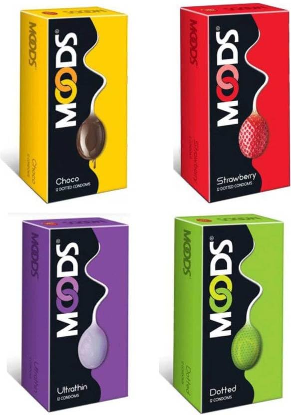 MOODS LuvStock Ultra Thin, Dotted, Dotted Chocolate & Strawberry Flavored Condom (Set of 4, 48 Sheets)-image-48