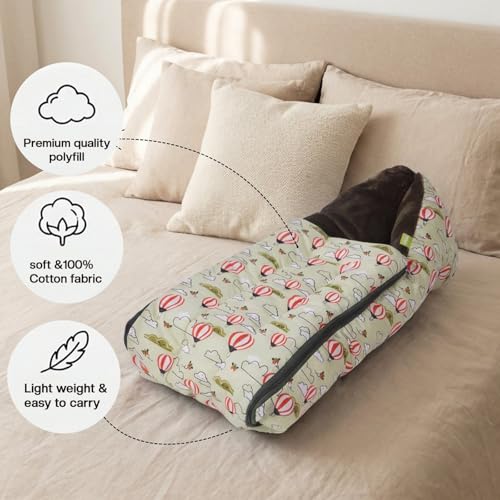 Image of Baybee 3-in-1 Baby Sleeping Bag & Carrying Bed | Velvet Cotton Carry Nest for New Born | Soft & Travel Friendly Sleeping Bag for Babies 0-6 Months (Lite Green)