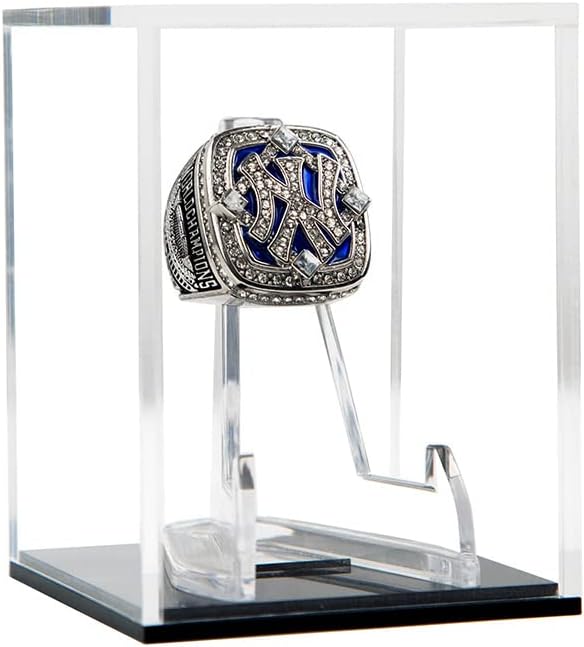 Championship Ring Display Case Baseball Rings Clear Challenge Military Coin Display Case Box Stand Holder UV Protection
