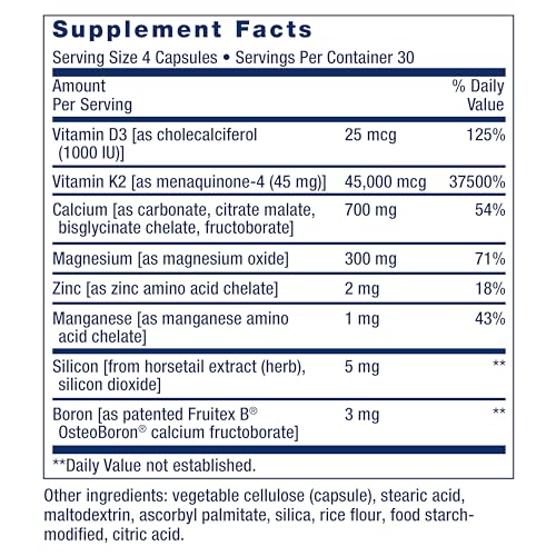 Life Extension Bone Restore Elite Calcium Supplement with Super Potent K2, Calcium, Vitamin D3, Magnesium, Boron, zinc, Vitamin K2, for Bone Health, Gluten-Free, Non-GMO, 120 Capsules - Image 4