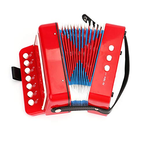 Image of Tosnail Kids Piano Percussion Accordion Musical Toy, Red