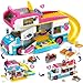HOGOKIDS Girls Camper Van Building Kit - 3-in-1 Beach Camping Building Block Set | Friendship City Bus Building Toys with Slide and Cute Stickers | Gifts for Girls Boys Age 6 7 8 9 10 11 12+ (494PCS)