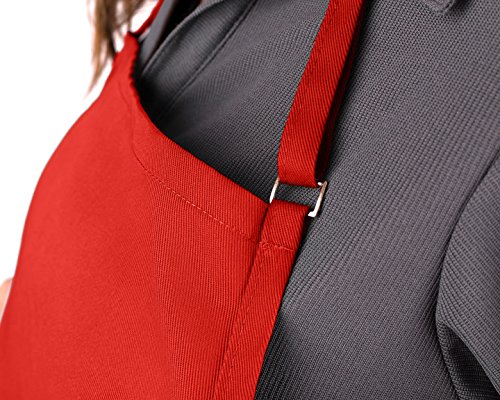 Kng Red Adjustable Bib Apron - 3 Pocket #TOP3