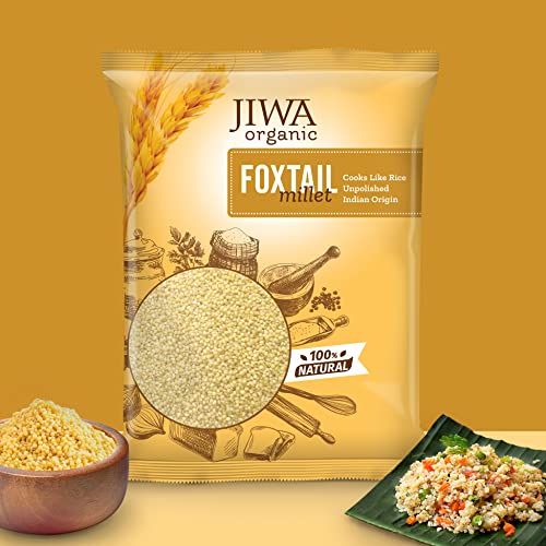 Image of JIWA healthy by nature Organic Quinoa, 1 Kg, (Certified Organic & Gluten Free) & Organic Foxtail Millet, 1 kg