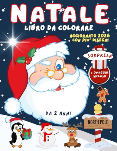 Natale Libro da Colorare per Bambini: 100 Divertenti Disegni con Immagini Facili - Album da Colorare per Bambini - libro da Scarabocchiare