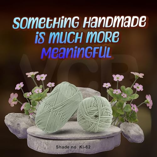 Image of VCR Pastel Pista Green Yarn, 100 Grams Hank, 190 Meters Length, Acrylic Ball for Crochet and Knitting, Soft Crosia Threads, Pack of 1 Yarn, Suitable for DIY Crafts