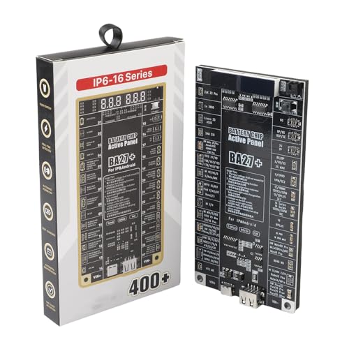 Ba27+ - Placa de prueba de activación de batería para iPhone 6-16 pm y placa base Android con salida de 4.2 V tipo C y clip de cocodrilo para monitoreo LED de carga rápida